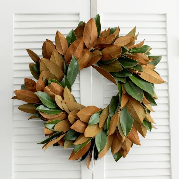 Fresh Handmade Magnolia Wreath - Greenery Wre...