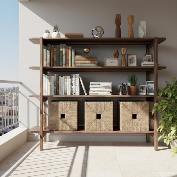Handcrafted Solid Wood Bookshelf – Modern S...