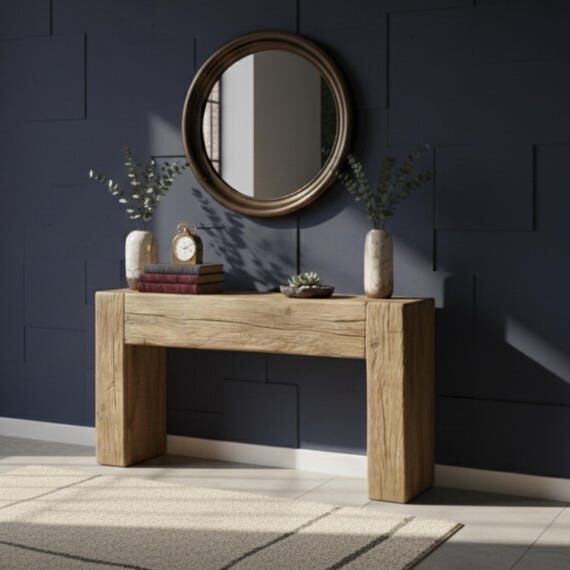 Handmade Rustic Fir Wood Console Table...