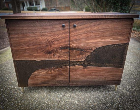 Custom Black Walnut Cabinet | Live Edge Burl ...