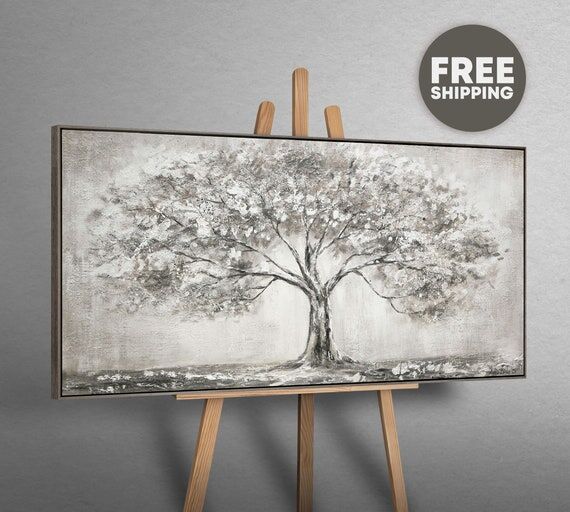 Acrylic artwork on canvas, tree wall painting...