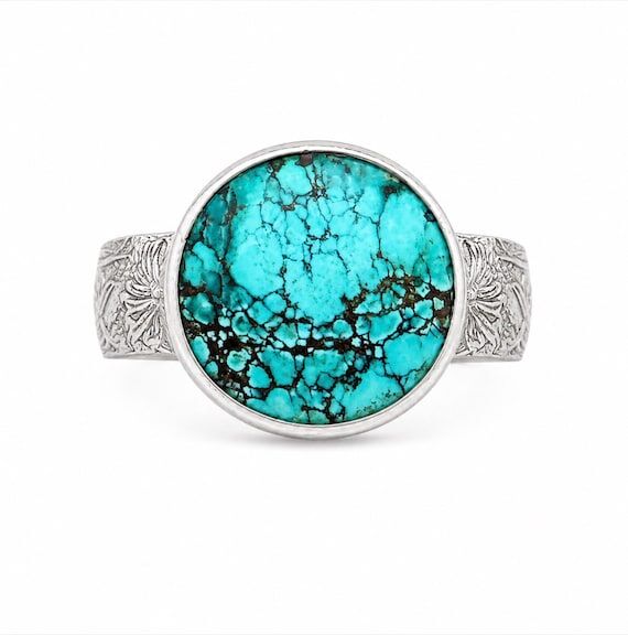 Seafoam Turquoise Sterling Silver Ring, Artis...