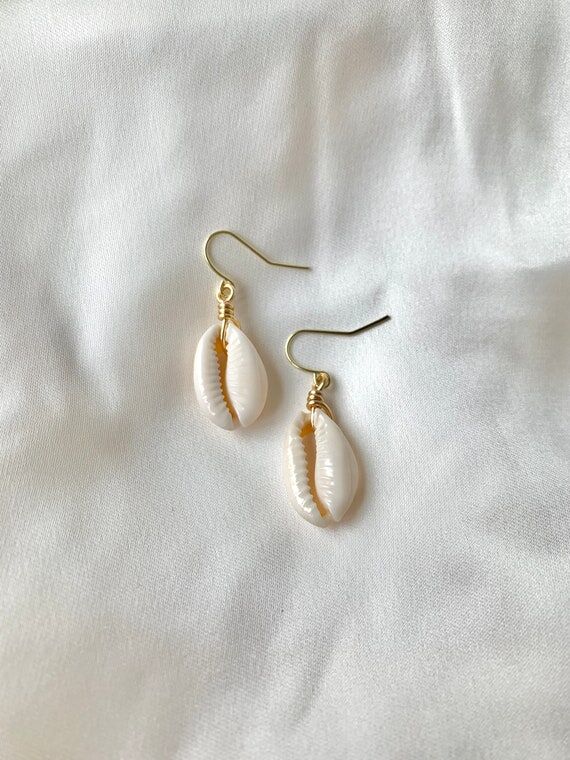 Cowrie Shell Dangle Earrings | Gold Filled Da...