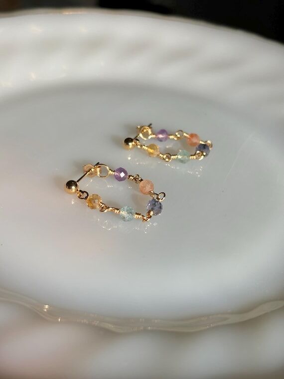 Samantha Ear Jacket Earrings | Handmade Gemst...