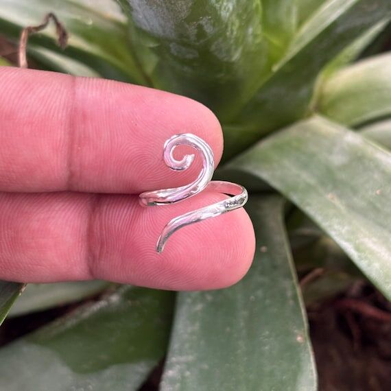 Handmade Sterling Silver Spiral Ring: Minimal...