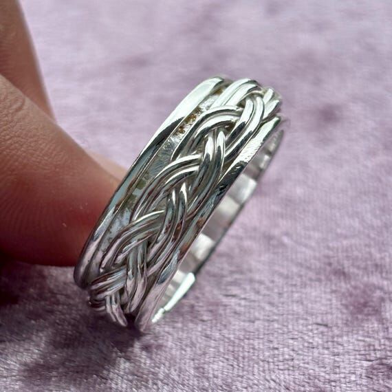 Spinner Ring for Anxiety, Handmade Sterling S...