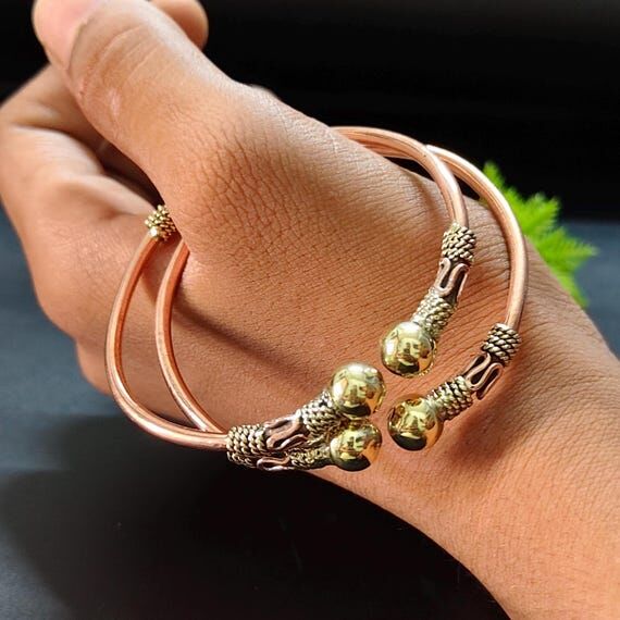 Copper & Brass Bangles Set of 2 , Raw Copper ...