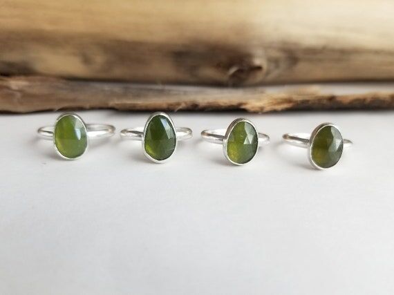Vesuvianite Ring. Green Idocrase Ring. Green ...