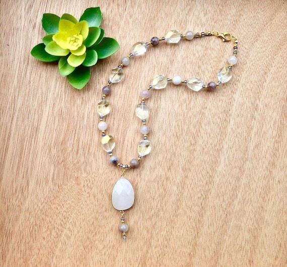Aventurine Gemstone Purple and Gold Handmade ...