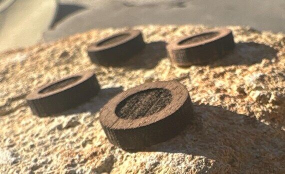 Black Walnut Wood Earring Backs, DIY, Round W...