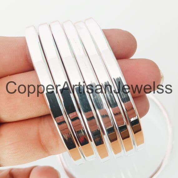 925 Sterling Silver Square Wire Bangle, Minim...