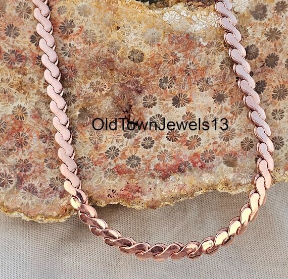 Handmade Solid Copper Wheat Chain Necklace: V...