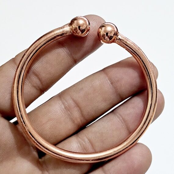 Handmade Thick Copper Bangle Bracelet: Minima...