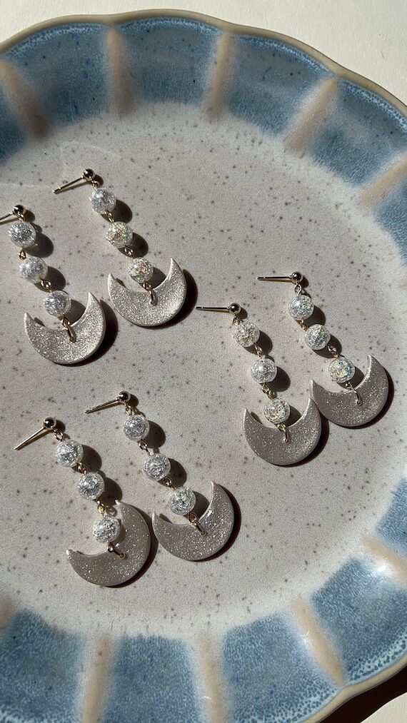 Sailor Moon Beaded Earrings, Handmade Polymer...
