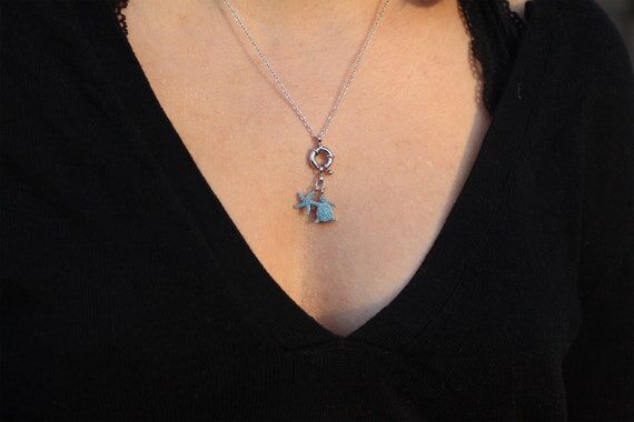 Sterling Silver Sea Turtle Necklace: Zircon S...