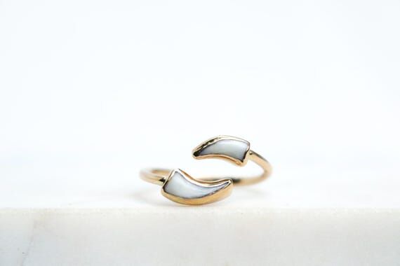 Double Tooth Ring | Custom Handmade ring | yo...