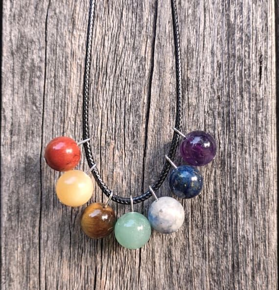 Chakra Handmade Natural Stone Necklaces, Spir...