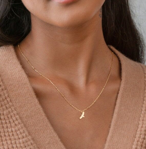 Eagle Charm Necklace Eagle Pendant Bird Neckl...