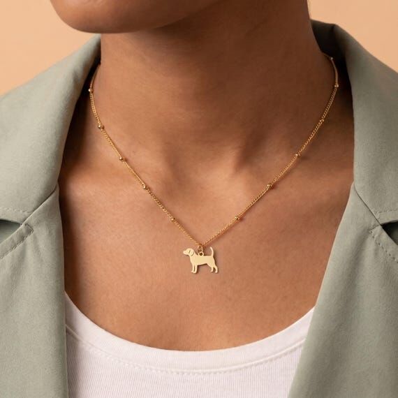 Labrador Dog Charm Necklace: Handmade, Sterli...
