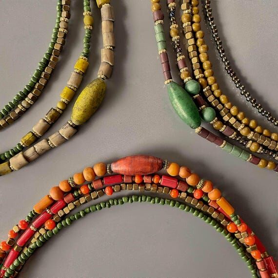 Layered Boho Beaded Necklace Set – Multi St...