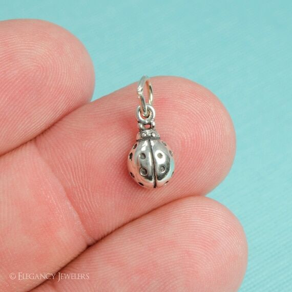 925 Sterling Silver Small Mini Ladybug Bracel...
