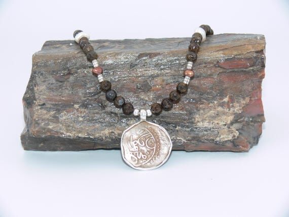 Baluchiskin Coin Necklace w/ Faceted Bronzite...