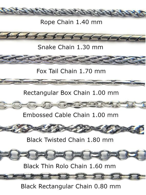 Sterling Silver Chain, Rope, Fox Tail, Snake,...