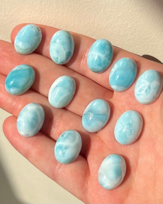 AAA+ Natural Larimar, Oval Domed, Dominican, ...