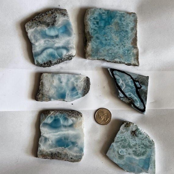 Stunning AAA Larimar Slab Handful, Perfect f...