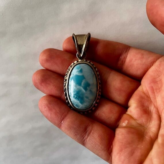 Cute Larimar Pendants-Natural Fine .925 Sterl...