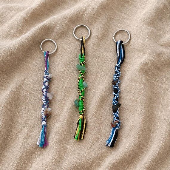Stone Chip Keychain Everyday Carry Boho Key C...