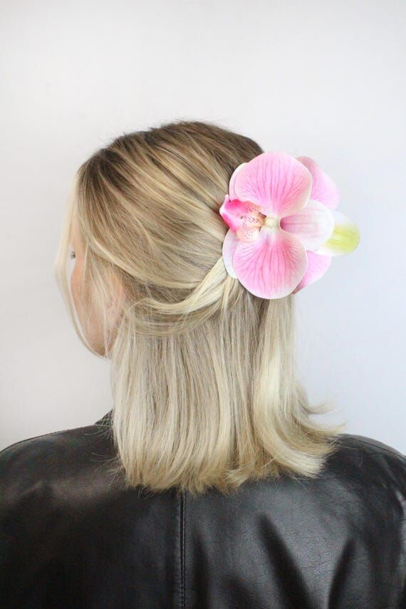 Handmade Orchid Hair Clip, Elegant Floral Bar...