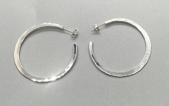 Medium Size Hoop Earrings, 1 1/2 inches, Ster...