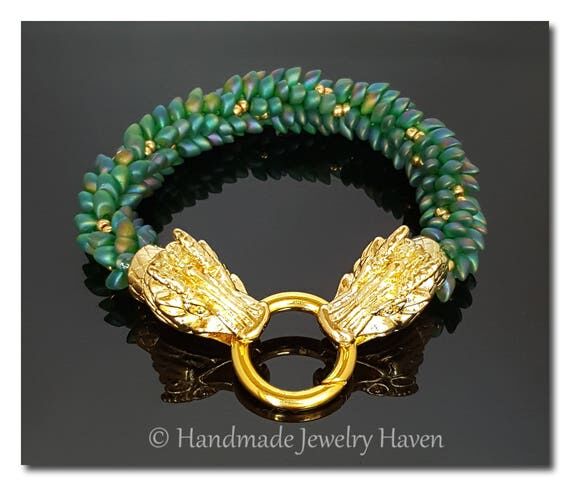 Celtic Bracelet, Dragon Bracelet, Irish Jewel...