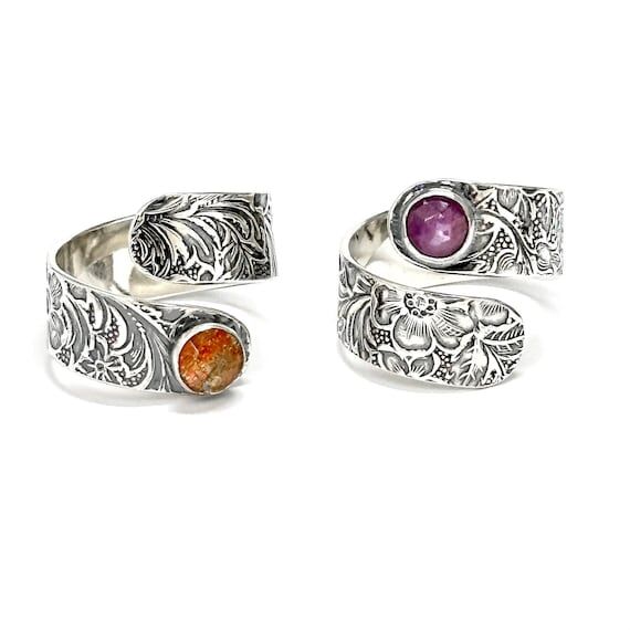 Flower Ring - Adjustable Sterling Silver Flor...