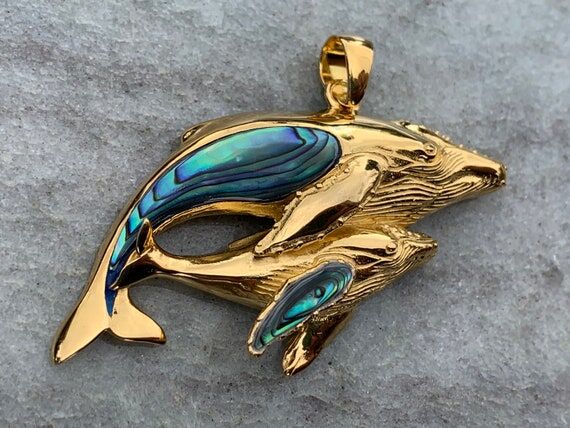 Mother and Baby Humpback Whale Necklace Penda...