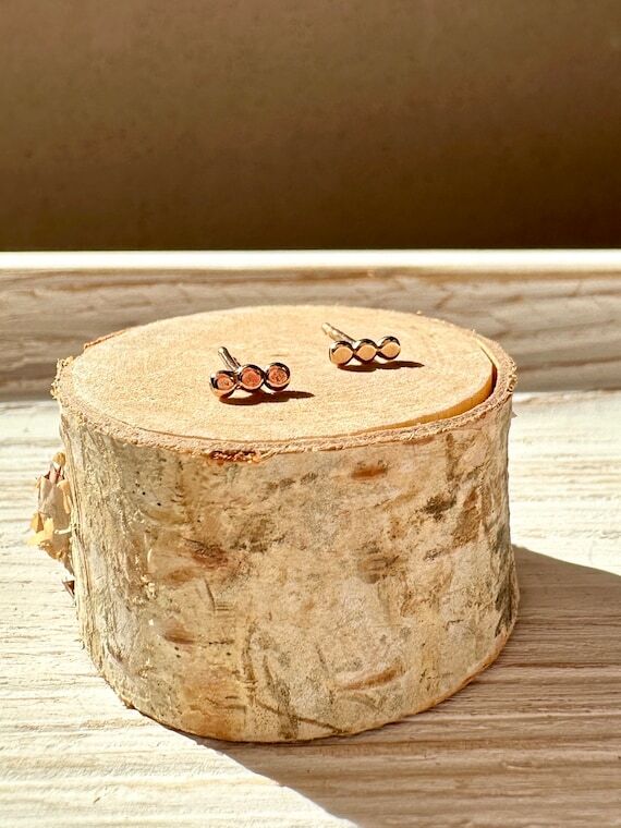Handmade Dottie Studs: Sterling Silver Minima...