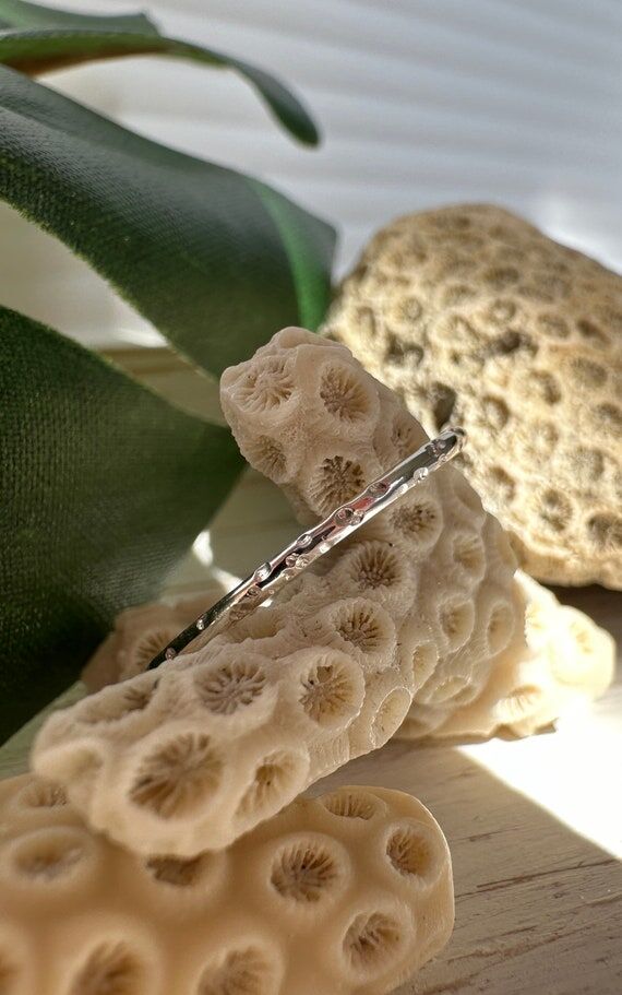 Handmade Stamped Dot Stacking Ring: Sterling ...