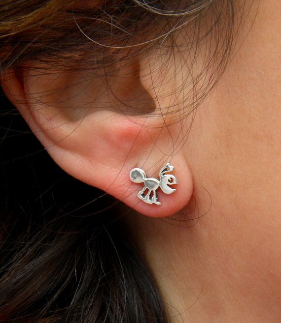 Sterling Silver Ant Earrings, Funny Nature Je...