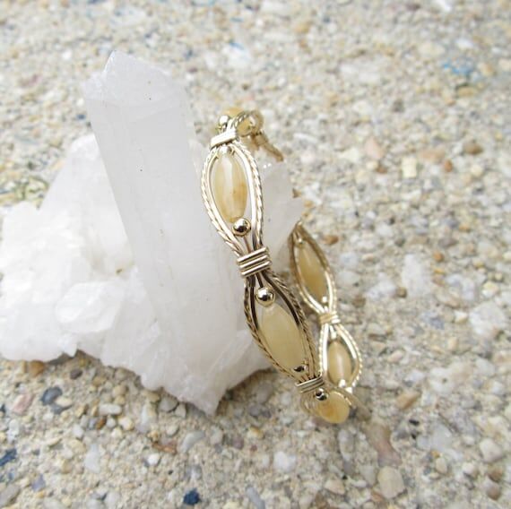 Yellow Jade, Dyed Yellow Jade Bracelet, Hand...