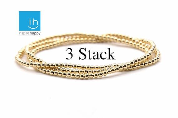 Gold Bead Bracelet | 14k Gold Bead Bracelet |...