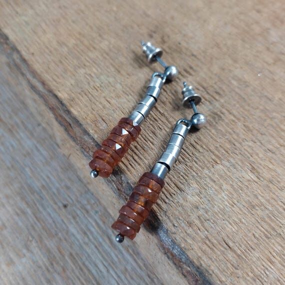 Oxidized Sterling Silver Earrings with Hesson...