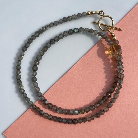 Labradorite and Citrine Necklace...