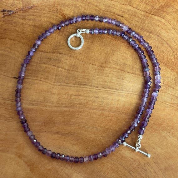 Amethyst Beaded Necklace | Purple Jewelry | F...