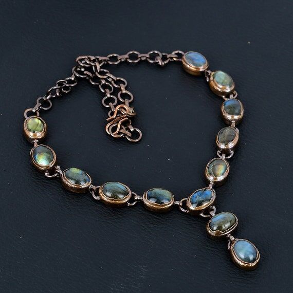 Labradorite Necklace, Natural Labradorite Jew...