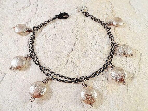 Mixed Metal Bracelet Silver Bracelet Luster G...
