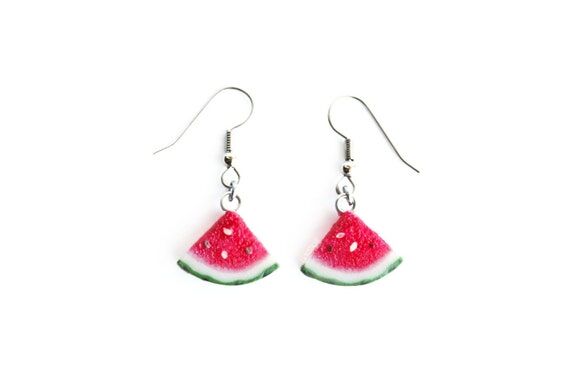 Red Watermelon Earrings Dangle Fruity Dangly ...