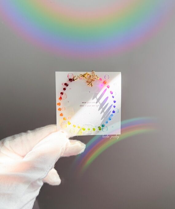 Rainbow Dewdrops Bracelet – Handmade Resin ...