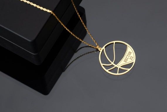 Custom Sterling Silver Basketball Name Neckla...
