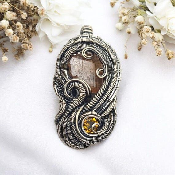 Handmade Sterling Silver Wire Wrapped Spessar...